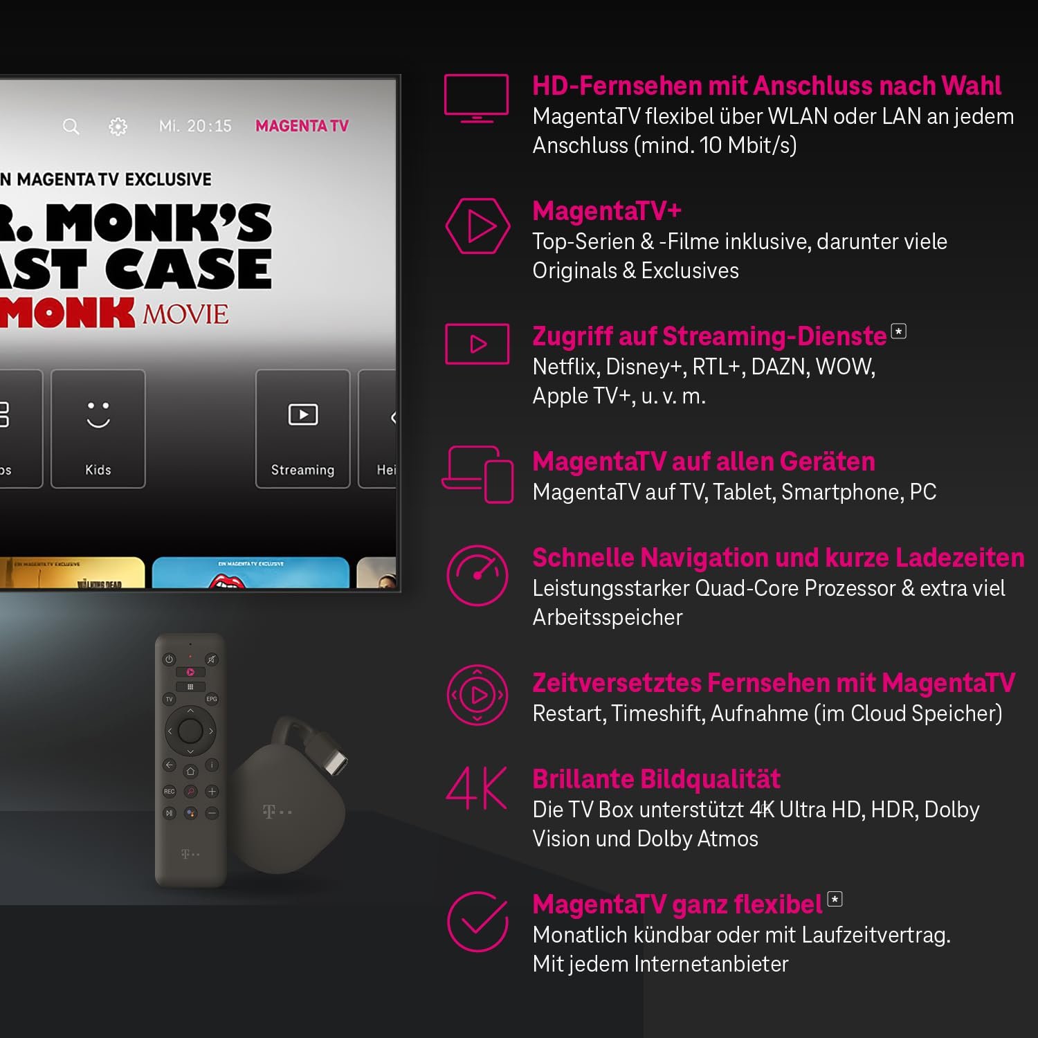 ТВ-приставка Telekom MagentaTV Stick, 4K UHD, фото №2