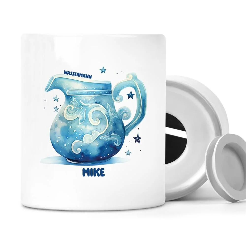 Скарбничка Знак зодіаку Водолій №1 Персоналізована, фото №1