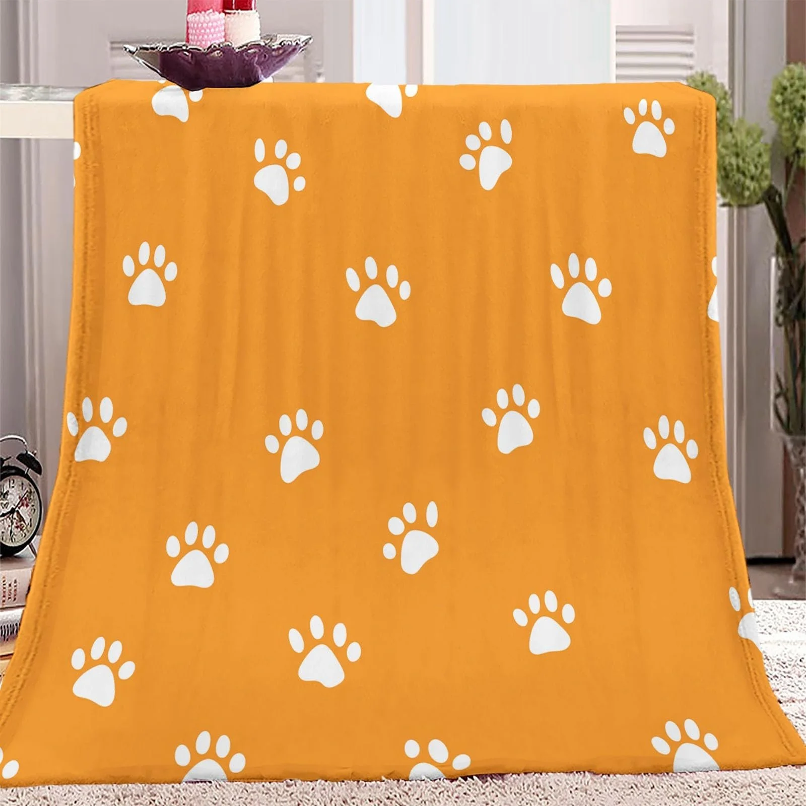 Плед Fluffy М'який, Плед з милим принтом лапки з високоякісного фланелевого матеріалу, фото №1 Плед Fluffy М'який, Плед з милим принтом лапки з високоякісного фланелевого матеріалу, фото №1