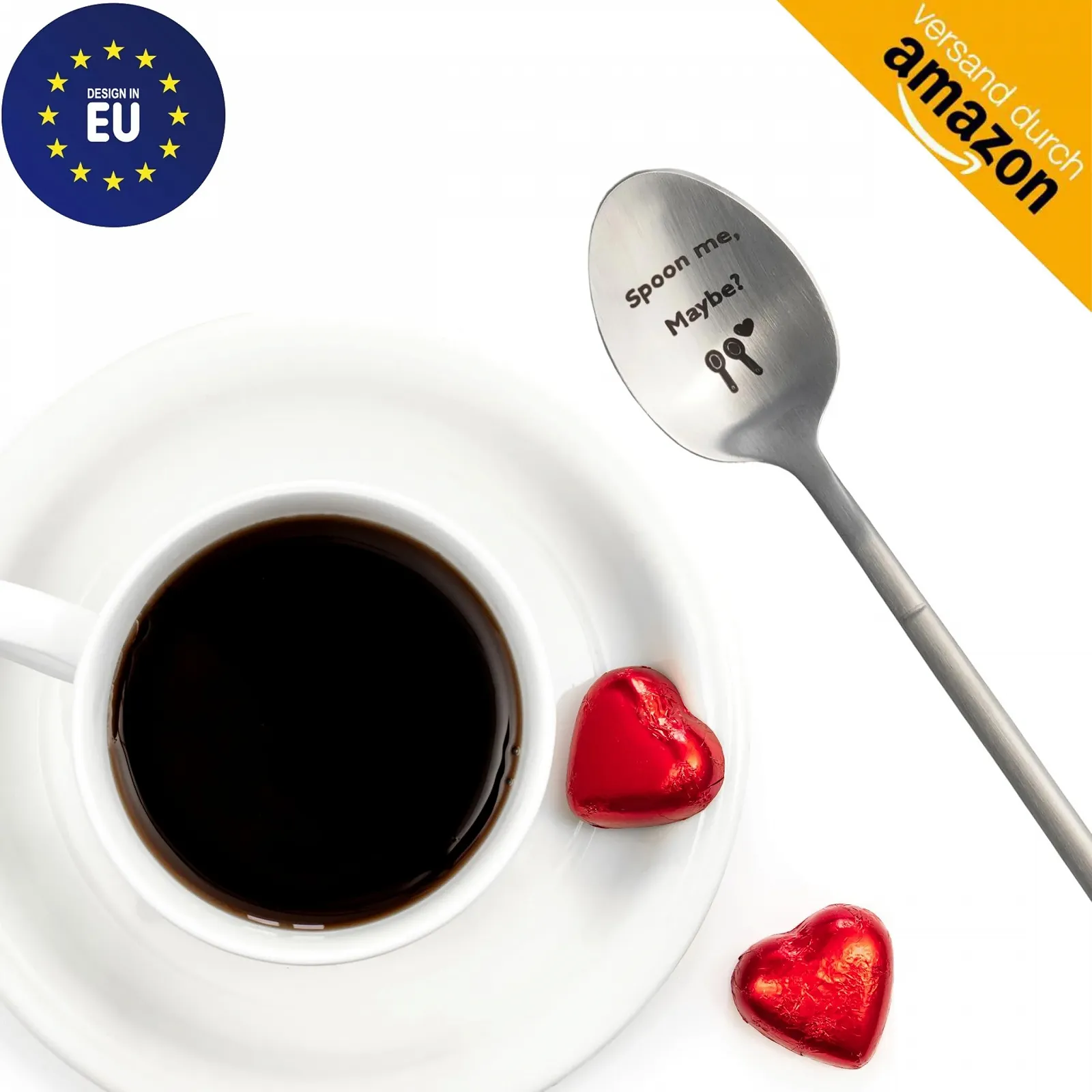 Кавова та десертна ложка з нержавіючої сталі 18/10 Zinello Design Spoon Me, Maybe, фото №3