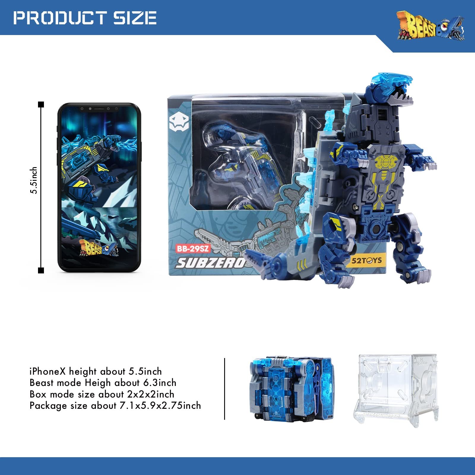 Фігурка-трансформер 52TOYS BEASTBOX BB-29SZ Subzero, трансформується в меху та куб, фото №6