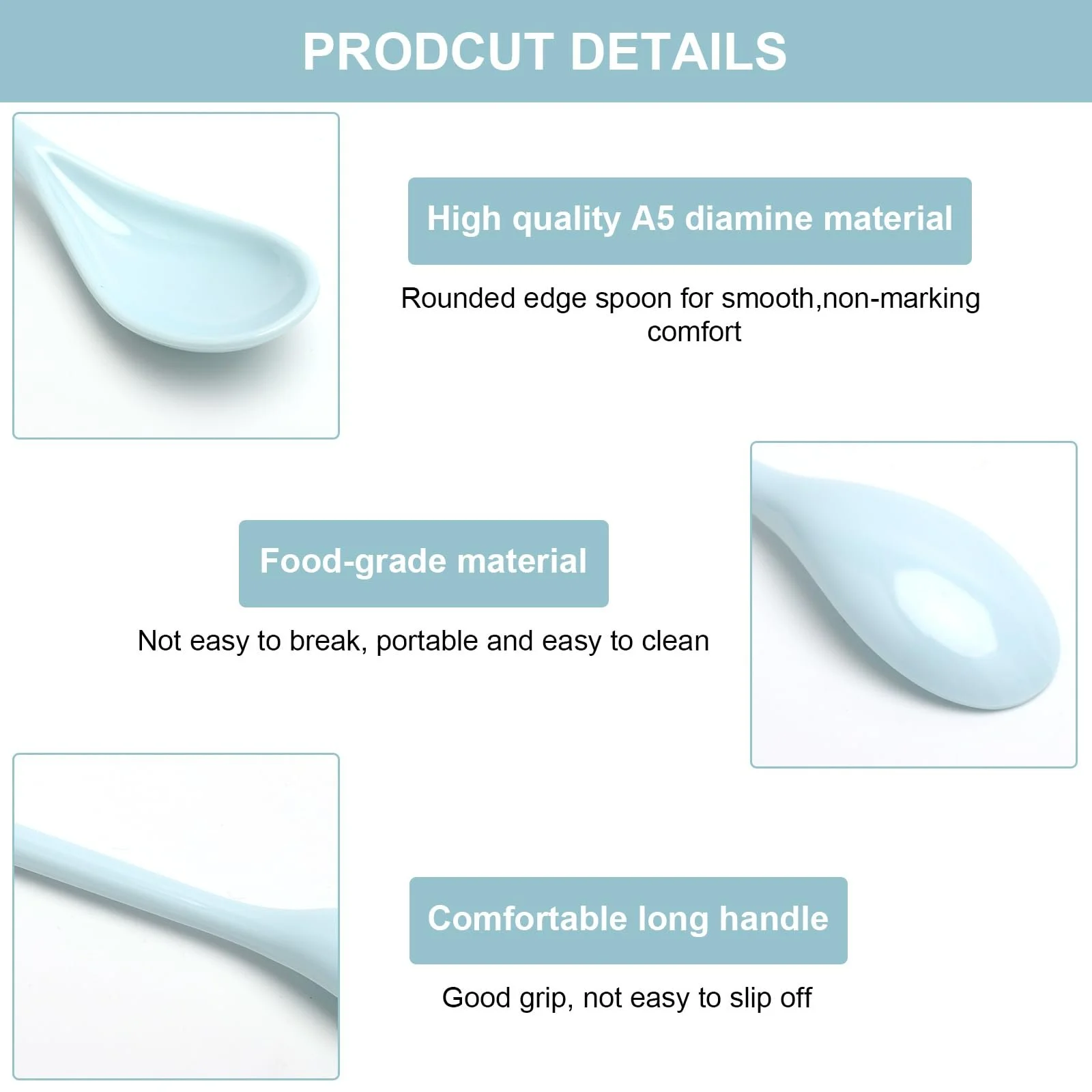 Набір Пластикових Ложок 10 штук, Кольорові, фото №3