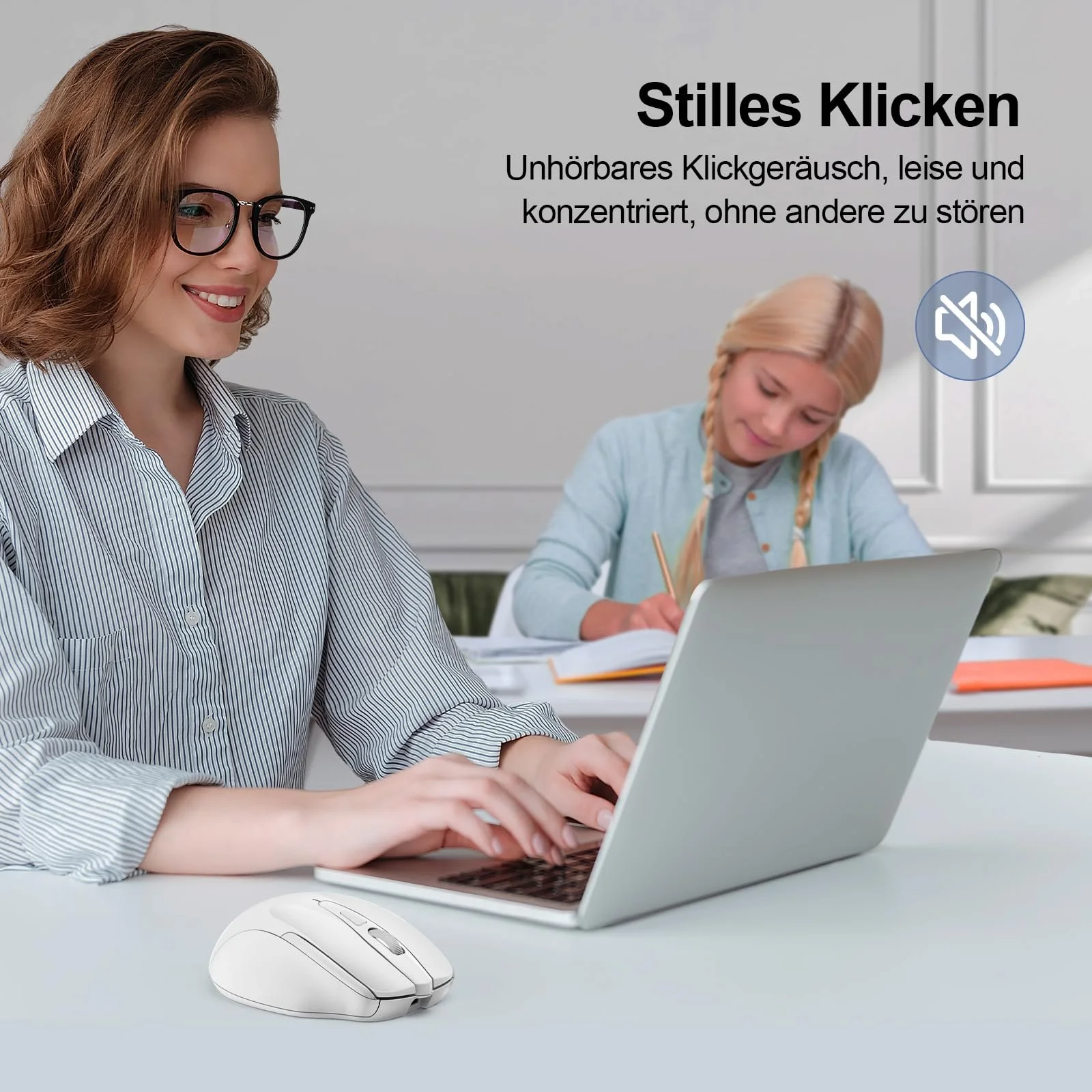 Миша Bluetooth TECKNET Бездротова Перезаряджувана 4800 DPI Ергономічна Тиха Біла, фото №5 Миша Bluetooth TECKNET Бездротова Перезаряджувана 4800 DPI Ергономічна Тиха Біла, фото №5