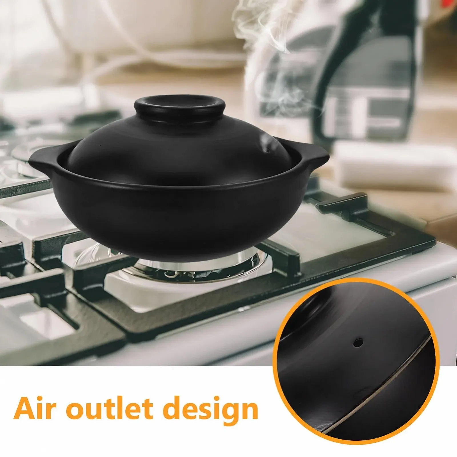 Каструля-касероль ABOOFAN Термостійка для супів та рису для відкритого вогню, фото №8