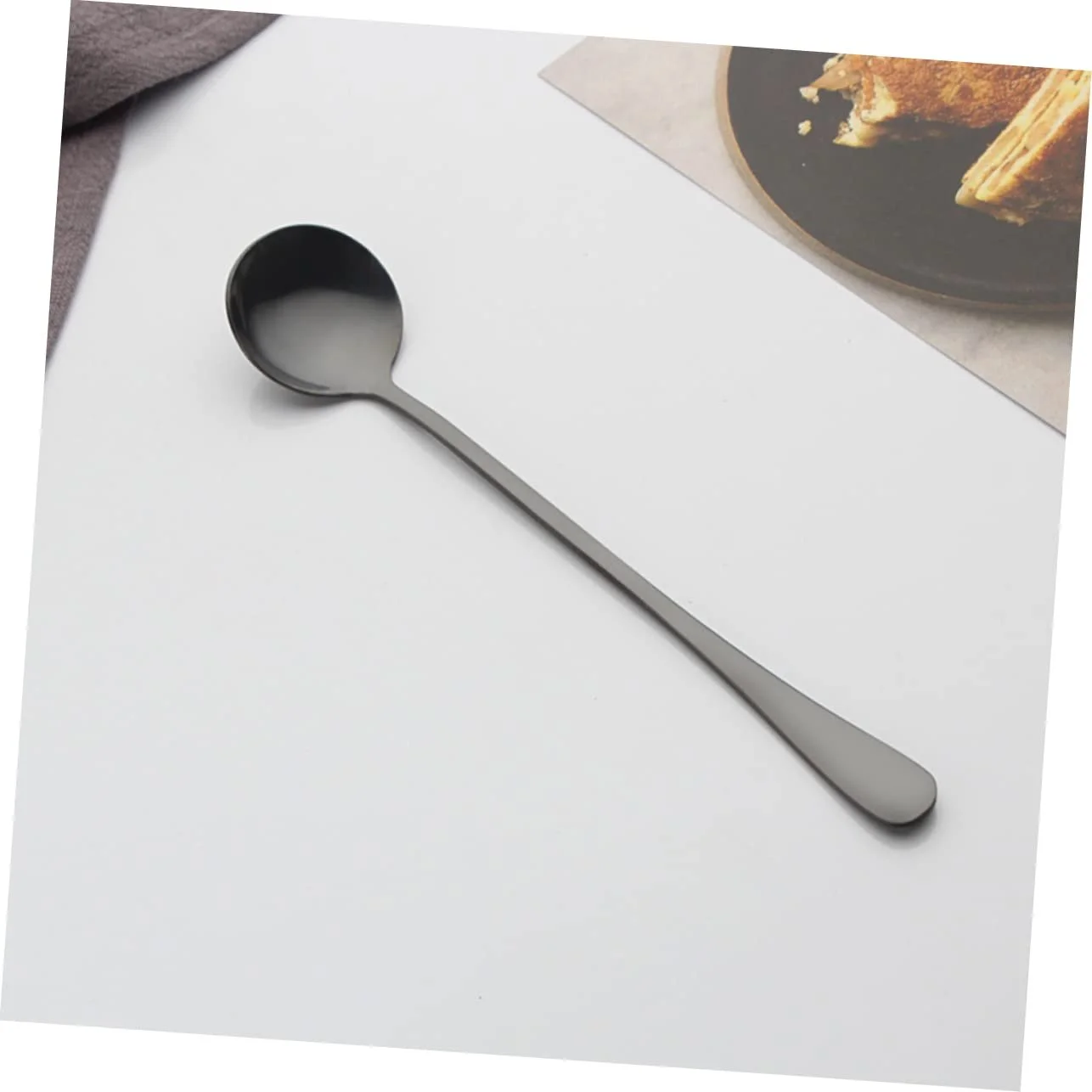 Ложка десертна HEMOTON Набір 4 шт. Нержавіюча сталь кругла для змішування кухонна для кави металева, фото №6