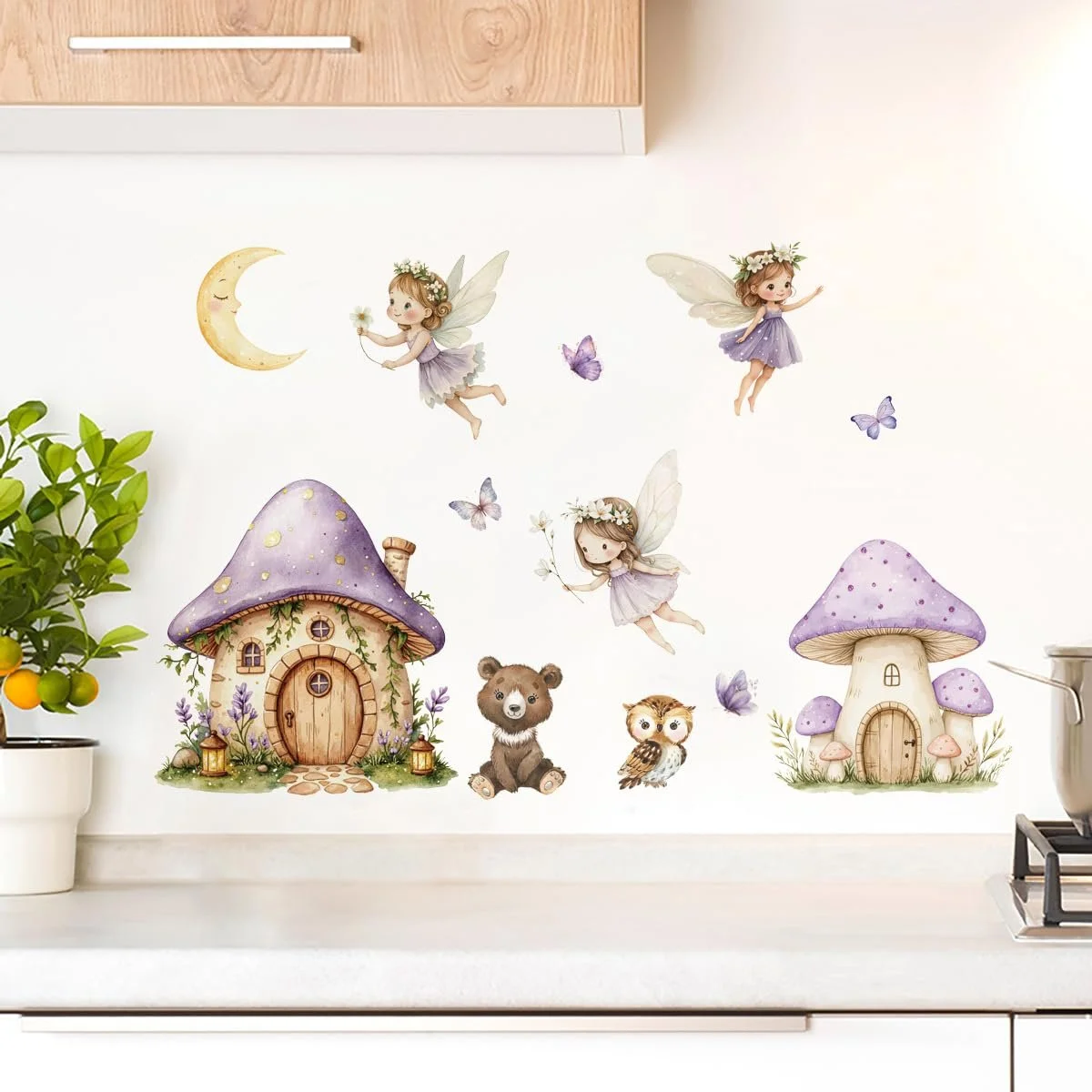 Наклейки на стіну JM LIFE Pink Castle Elves Рожеві, фото №1