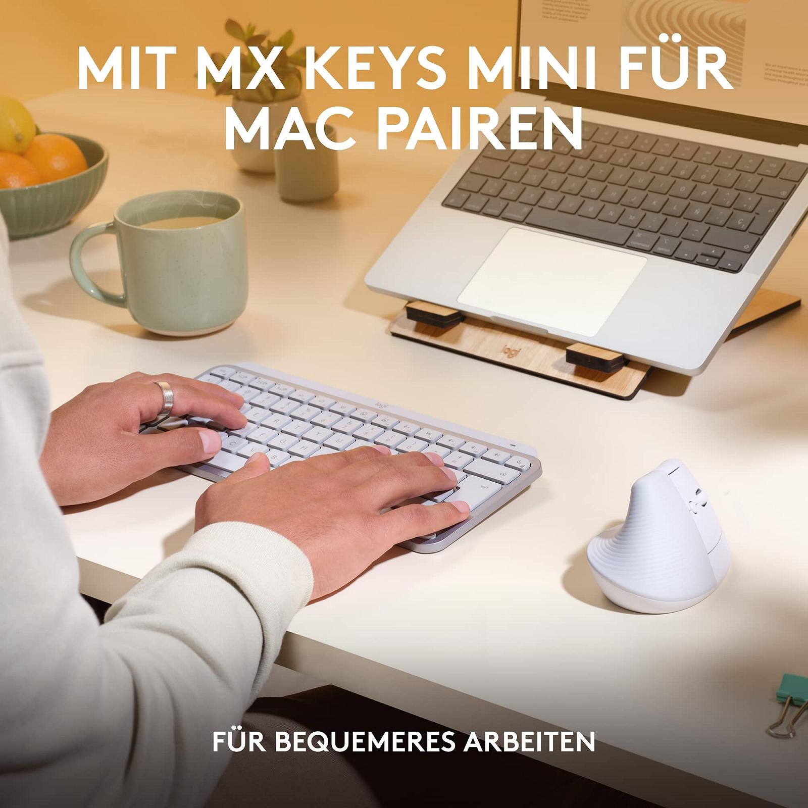 Мышь Беспроводная Logitech Lift for Mac Вертикальная Эргономичная Bluetooth Тихие Щелчки Тихий Smartwheel 4 Настраиваемые Кнопки Белая, фото №12