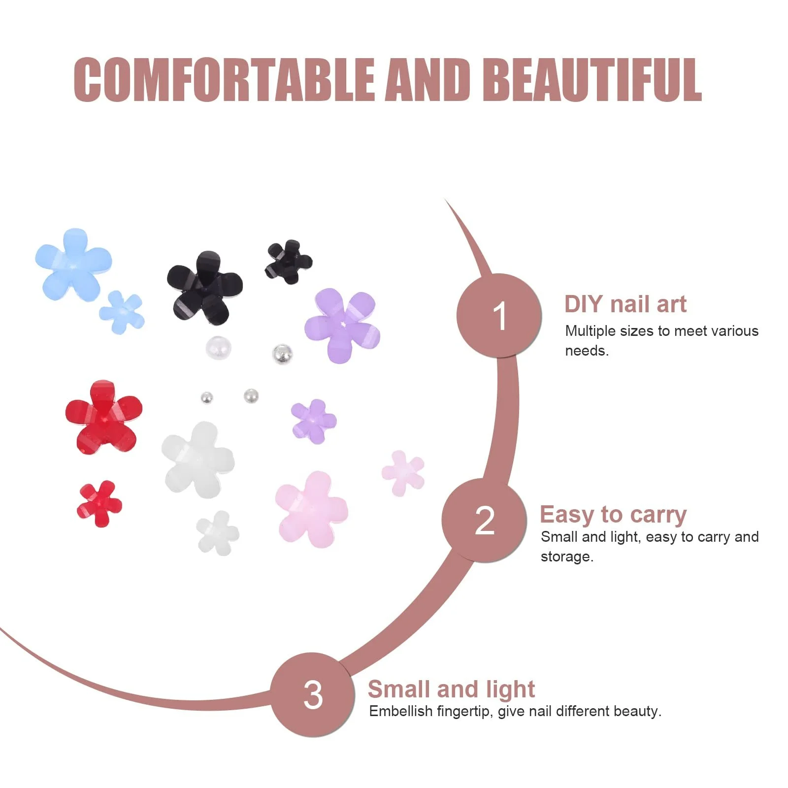 Украшения для ногтей Цветы COHEALI 1 коробка, фото №9