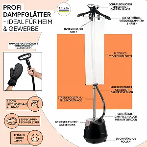 Вертикальный отпариватель 2200W 3л Профессиональный Матовый черный synthetic.ua - Фото 1