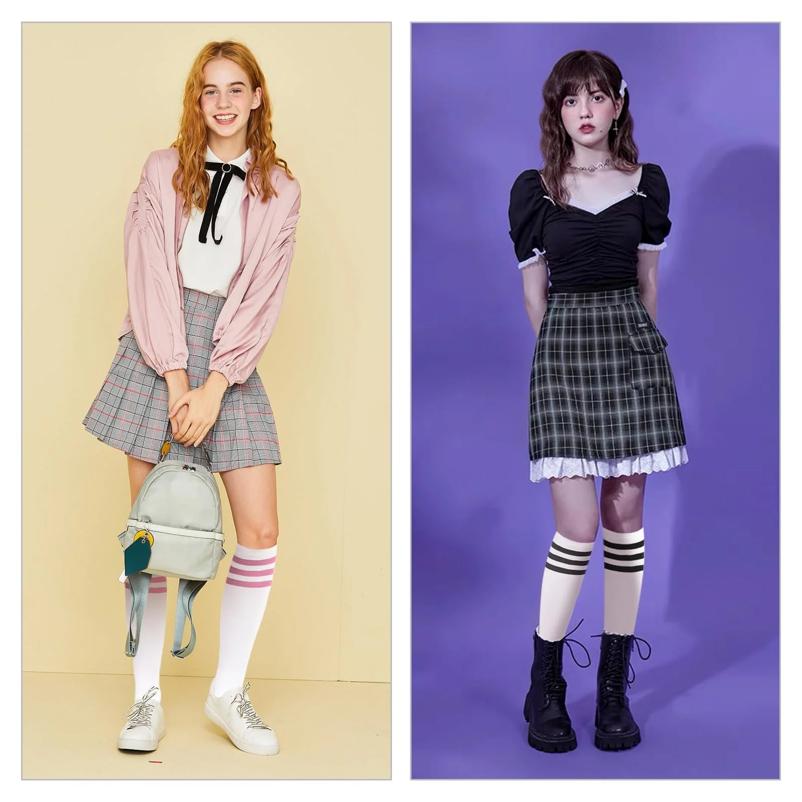 Женские гольфы в полоску (разноцветные), 3 пары, фото №4