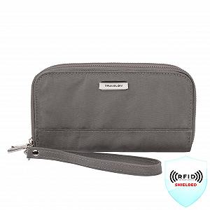 Гаманець Travelon RFID Blocking Double Zip Smoke synthetic.ua - Фото 1