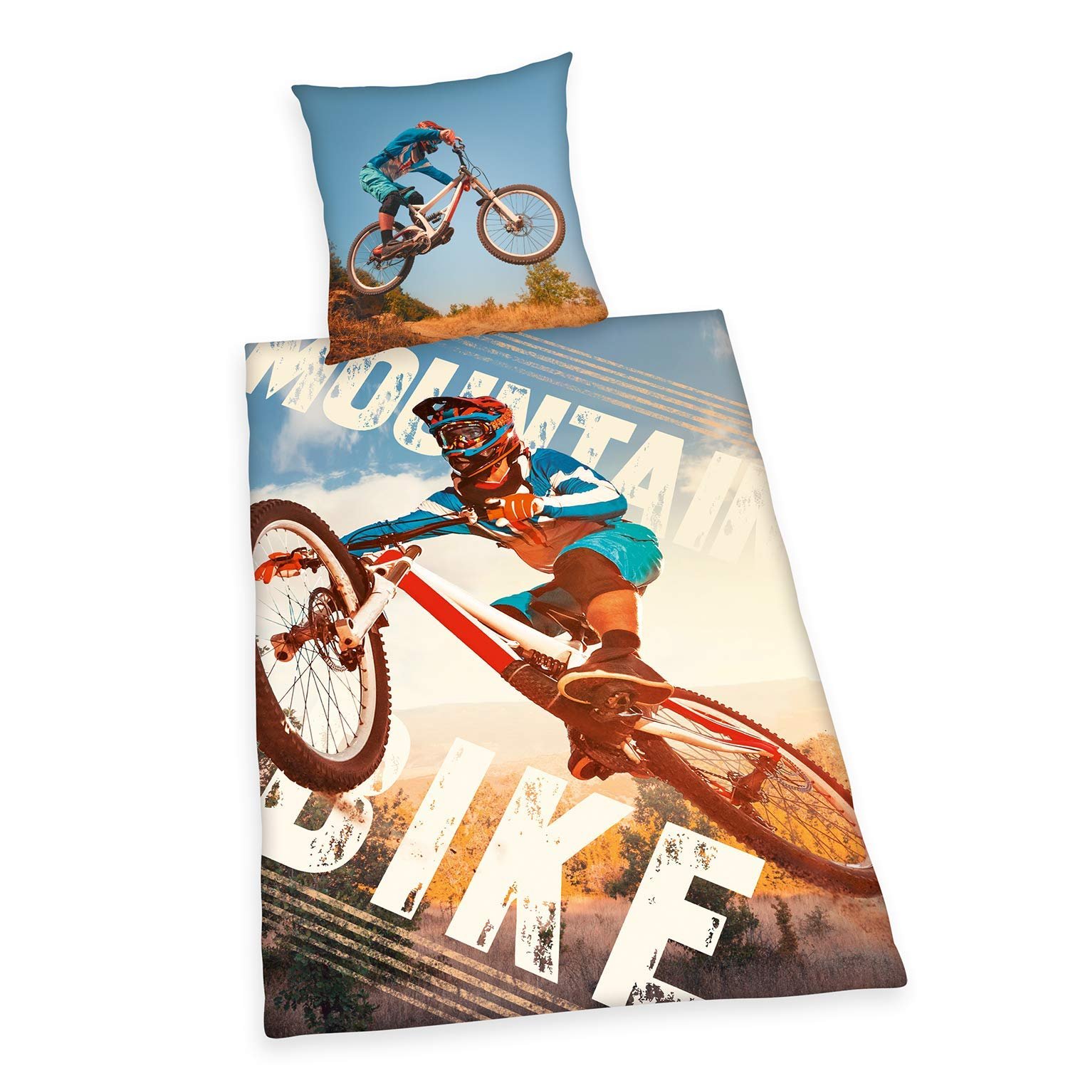 Комплект постельного белья Herding Young Collection Mountain Bike двусторонний с рисунком, фото №1