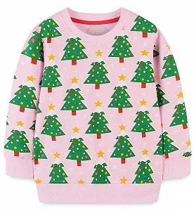 Детский Рождественский Джемпер для девочек, Рождественская одежда, Хлопковая кофта с длинными рукавами, Размер 92-122 - Фото 1