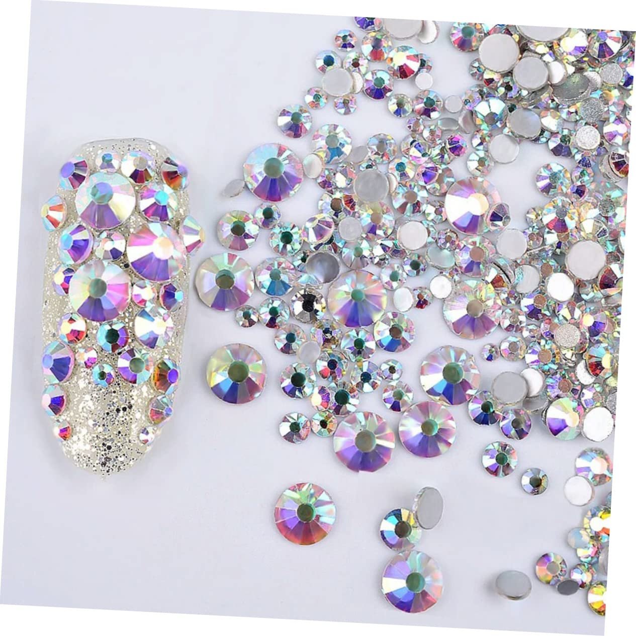 Стразы для ногтей круглые Crystal AB FRCOLOR 1440 шт., фото №8