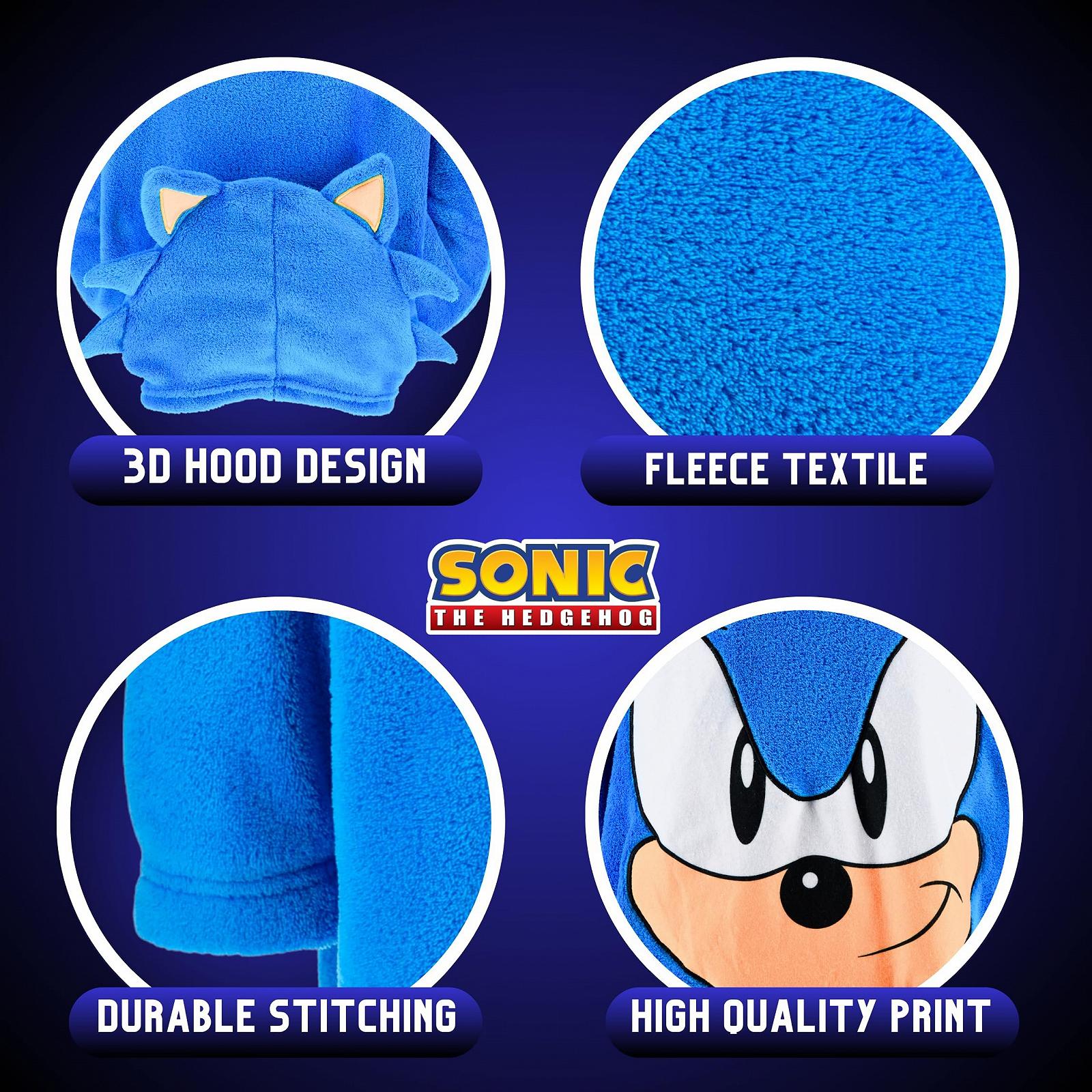 Одеяло-худи Sonic The Hedgehog для мальчиков, мягкое флисовое 3D одеяло, размеры от 3 до 8 лет, фото №5