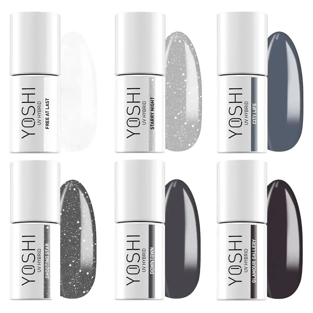 Гель-лак Yoshi Starry Night, Shooting Star, City Life, Downtown & Glamour Gallery, 6 мл (Черный), фото №1 Гель-лак Yoshi Starry Night, Shooting Star, City Life, Downtown & Glamour Gallery, 6 мл (Черный), фото №1
