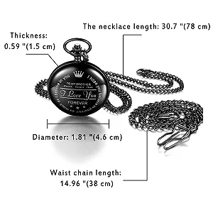 Карманные часы с цепочкой JewelryWe Аналоговые Кварцевые с гравировкой Простой гладкий кулон synthetic.ua - Фото 1