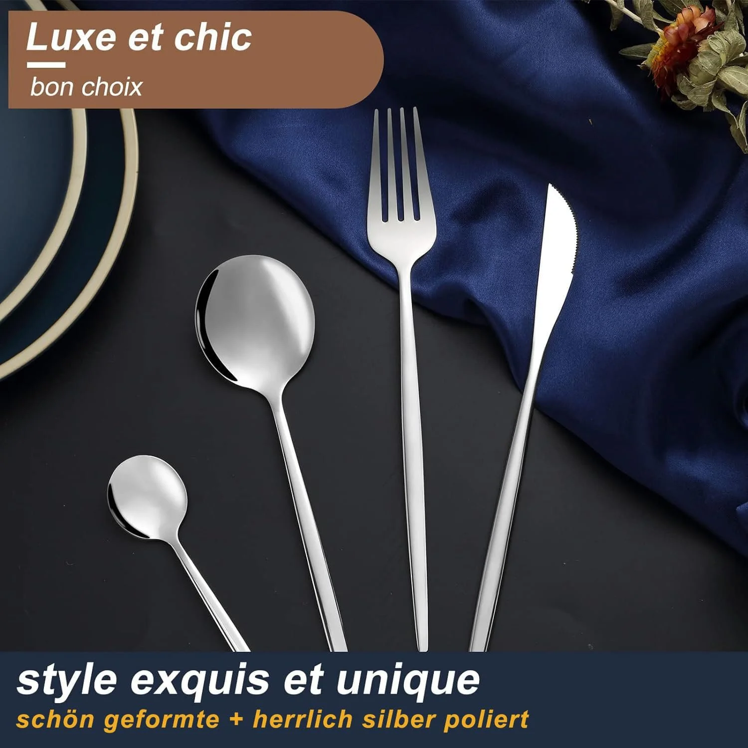 Набір столових приборів Bestdin на 6 персон, 24 предмети, фото №6