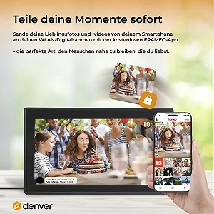 Цифровая фоторамка Denver PFF-1515B 15.6 Inch Full HD IPS Touch Screen Wi-Fi 16GB Black synthetic.ua - Фото 1