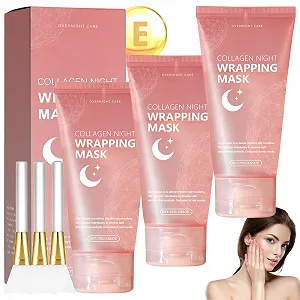 Маска Ночная Collagen Маска для лица Ночная, обёртывающая (3 шт в упаковке) - Фото 1