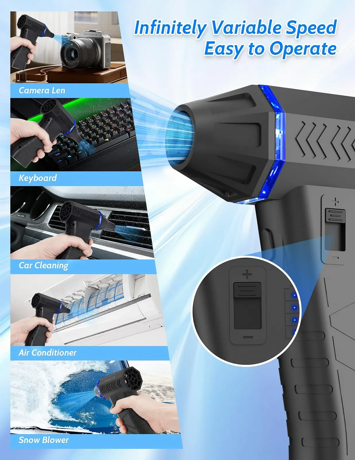 Электрическая воздуходувка LAMA Mini Jet Blower 130000 RPM переносная, фото №5 Электрическая воздуходувка LAMA Mini Jet Blower 130000 RPM переносная, фото №5