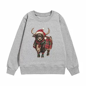 Дитячий різдвяний Світшот з коров'ячим принтом - Фото 1