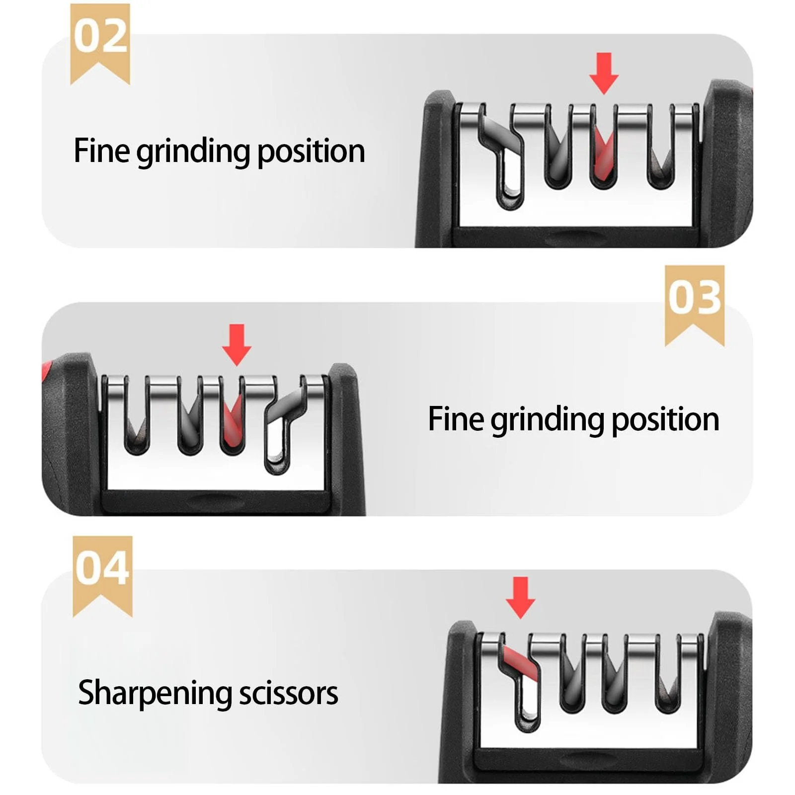 Ручне точило для ножів Praktischer Küchenschärfer кераміка сталь ергономічна ручка, фото №9
