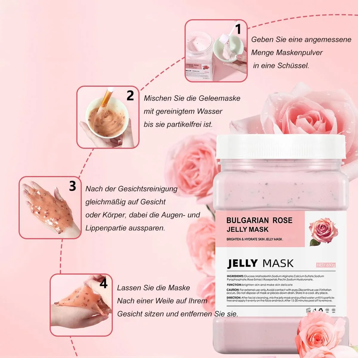 Маска для обличчя Soleneva Peel Off з трояндовим желе, Зміцнююча та зволожуюча, фото №3