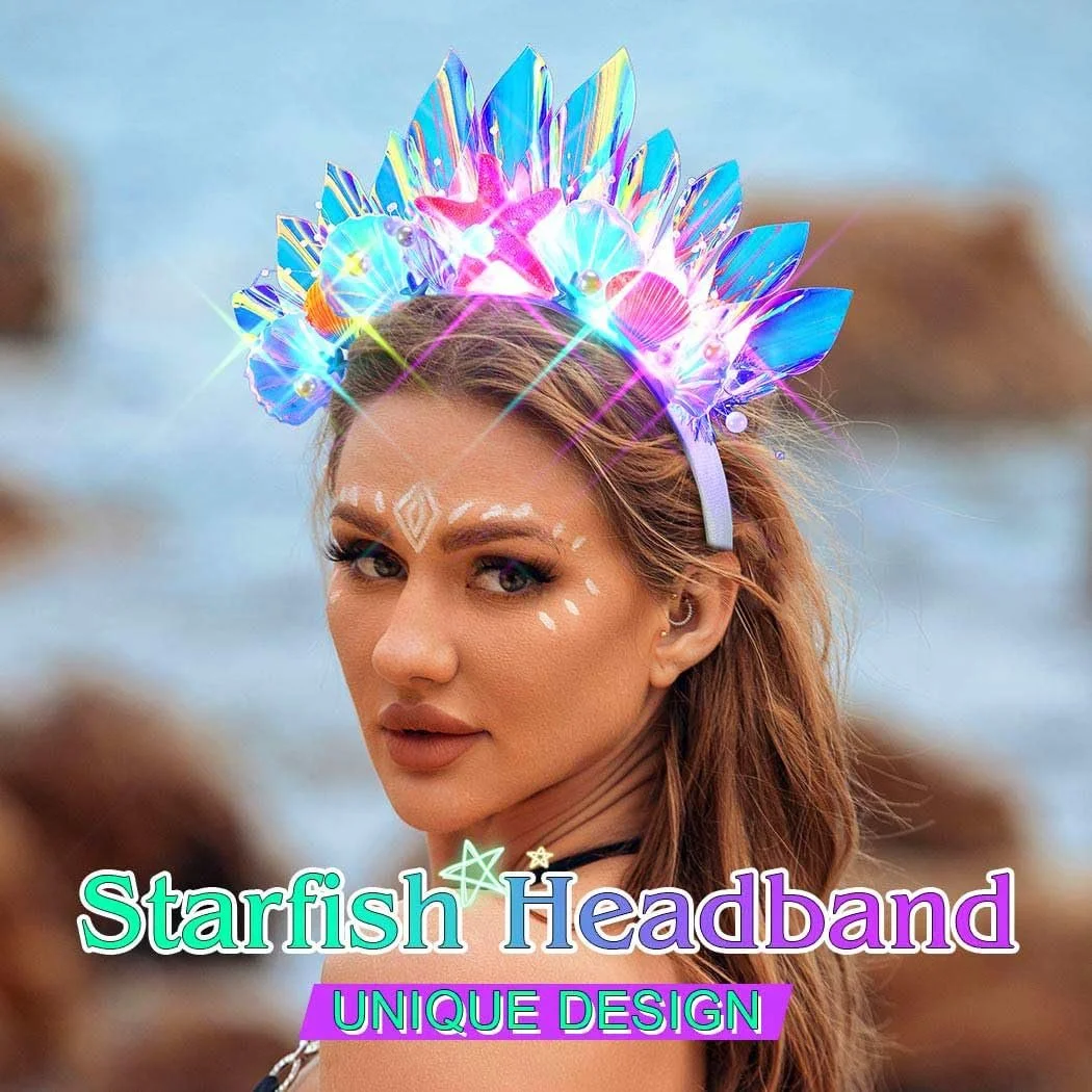 Обруч для волосся зі світлодіодною короною, світиться, фото №6