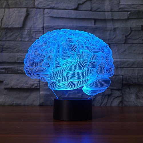 3D лампа EONANT 3D ночные светильники LED USB сенсорные 7 цветов иллюзия для комнаты детей декор (мозг), фото №3