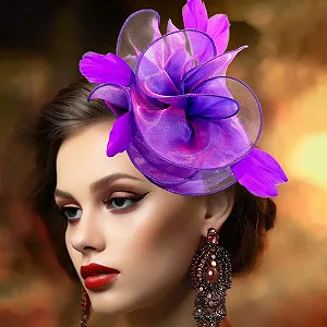 Обруч-шляпка Fascinator Фиолетовый - Фото 1