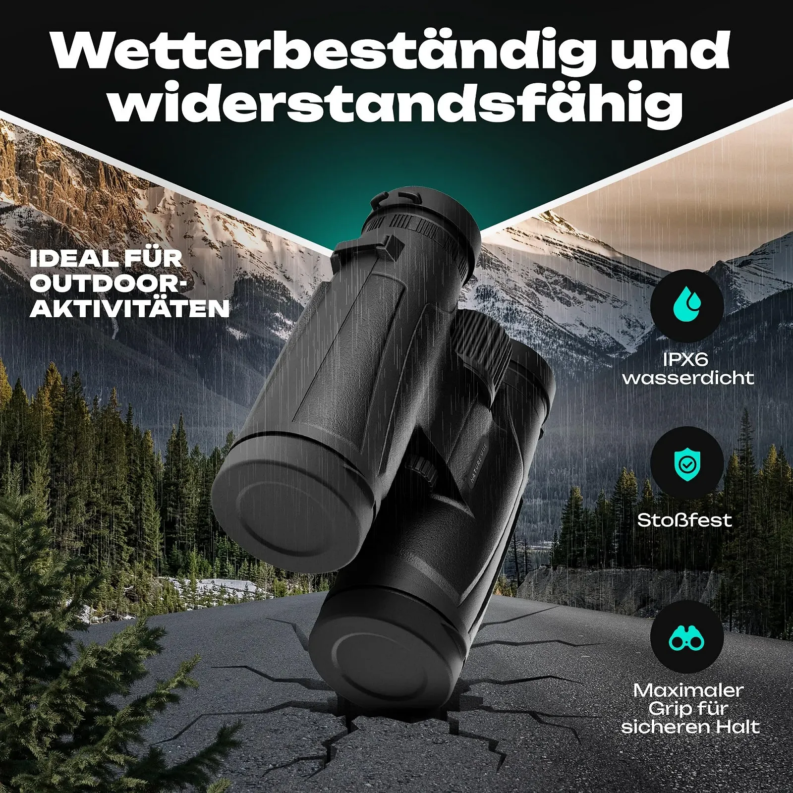 Бінокль NATUREVUE 10x42 IPX6 BAK4 FMC 700 г, фото №3