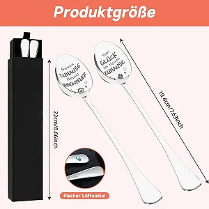 Набор из 2 кофейных ложек с гравировкой New Home New Adventure synthetic.ua - Фото 1