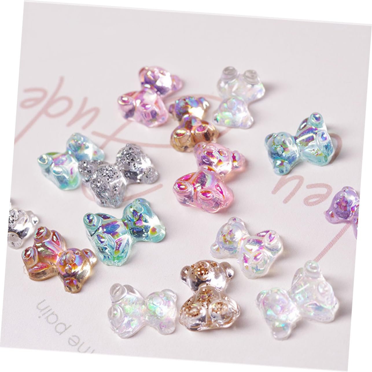 Украшения для ногтей в форме мишек Beavorty 100 шт. Набор маникюрных смоляных патчей, фото №8