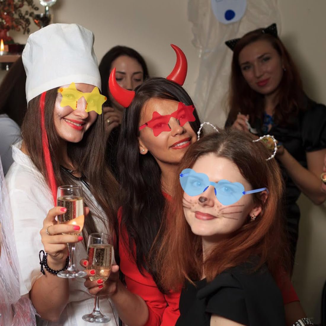 Сонцезахисні окуляри Серце/Зірка ZKSXOA Набір 10 штук Прозорі, фото №6 Сонцезахисні окуляри Серце/Зірка ZKSXOA Набір 10 штук Прозорі, фото №6