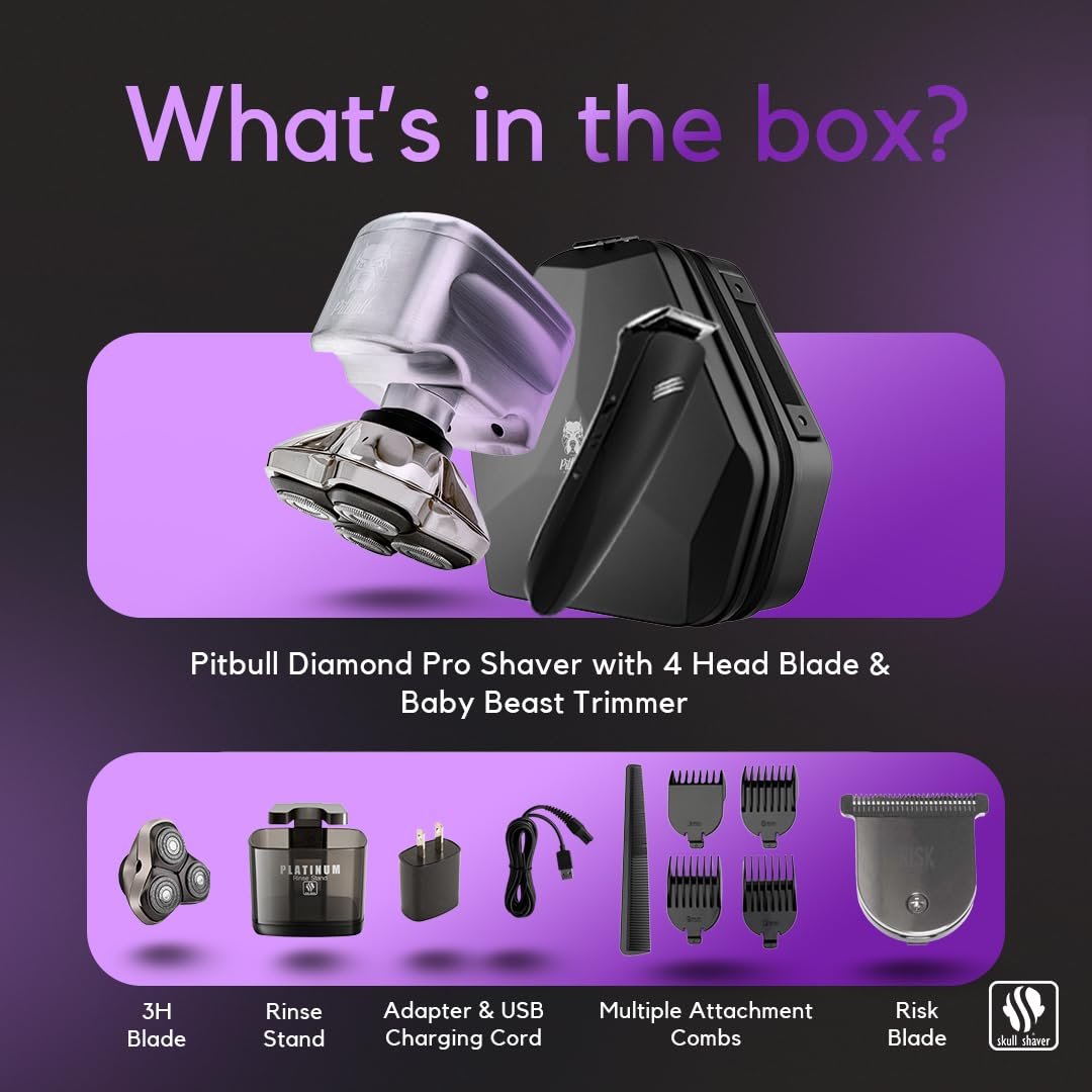 Электробритва Skull Shaver Pitbull Diamond Pro Для головы и бороды Беспроводная, фото №4 Электробритва Skull Shaver Pitbull Diamond Pro Для головы и бороды Беспроводная, фото №4