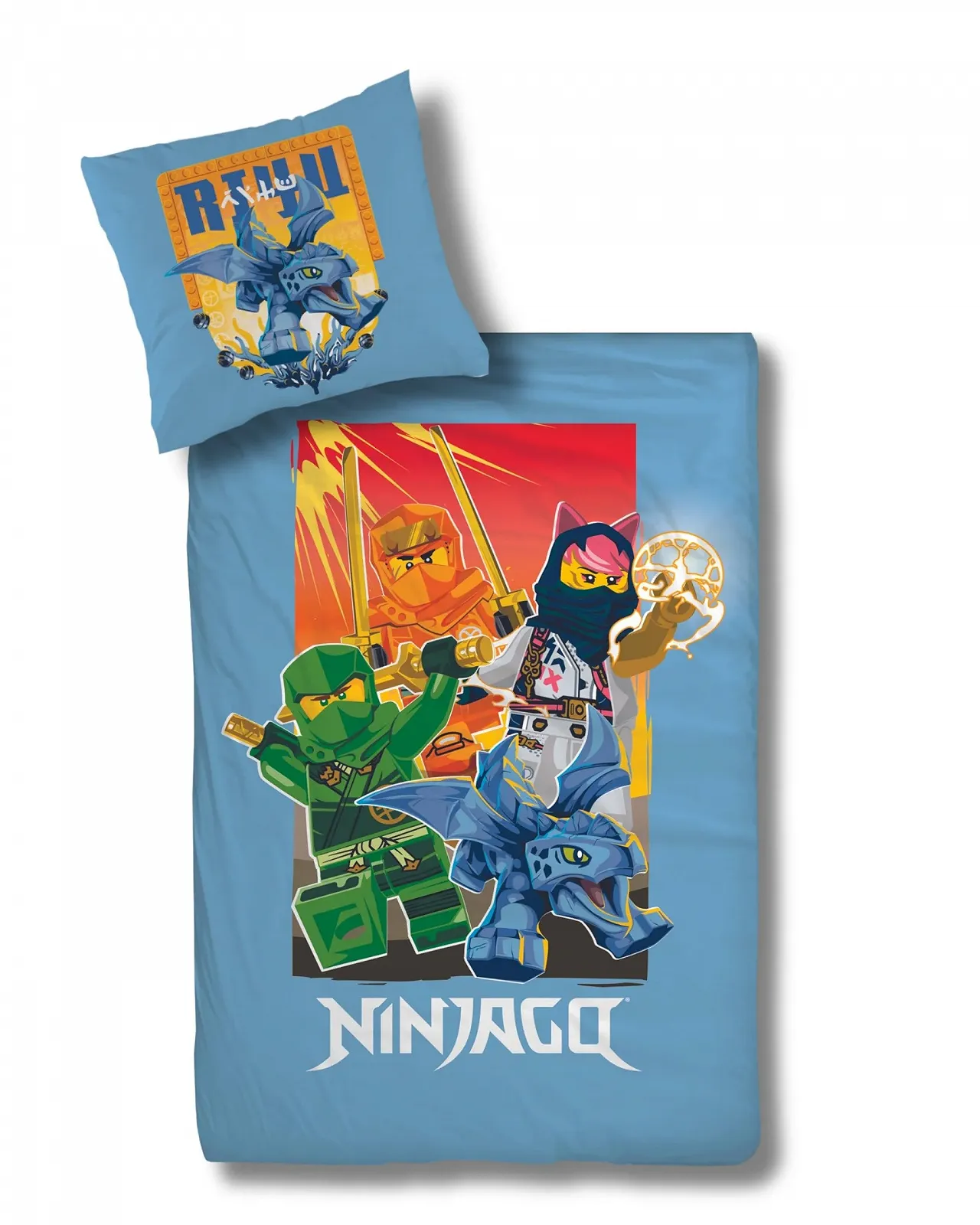 Постельное белье детское Lego Ninjago Rise of the Dragons 100% Хлопок 135 x 200 см, фото №1