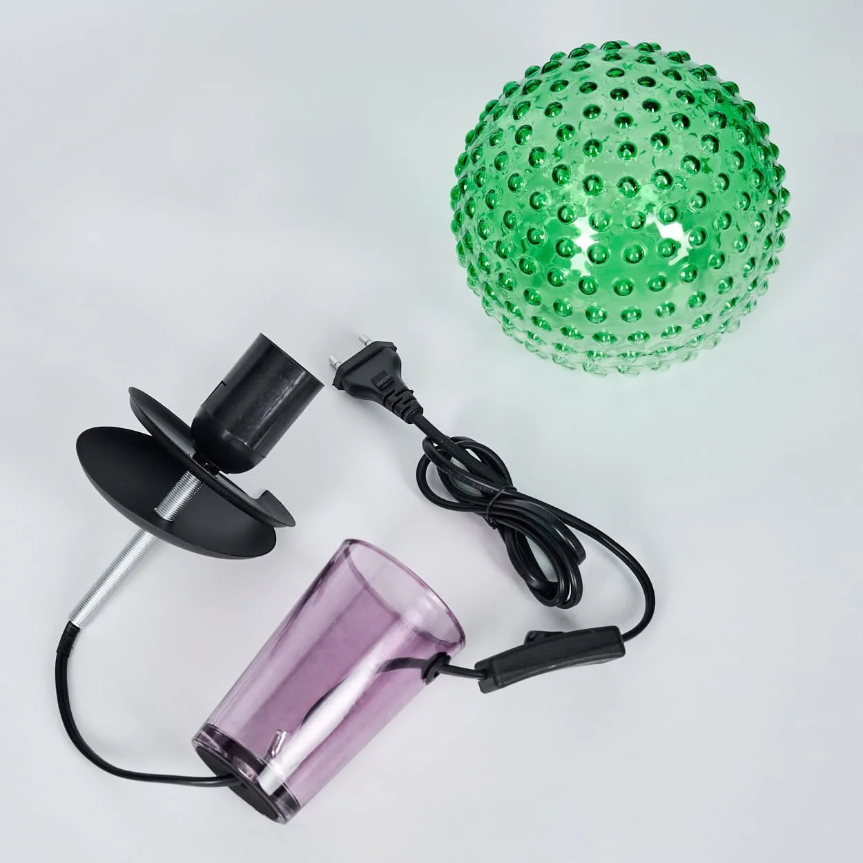 Настільна лампа HOFSTEIN Maiorca скло/метал Ø 16.5 см E27 Зелений/Прозорий/Пурпуровий/Чорний, фото №6