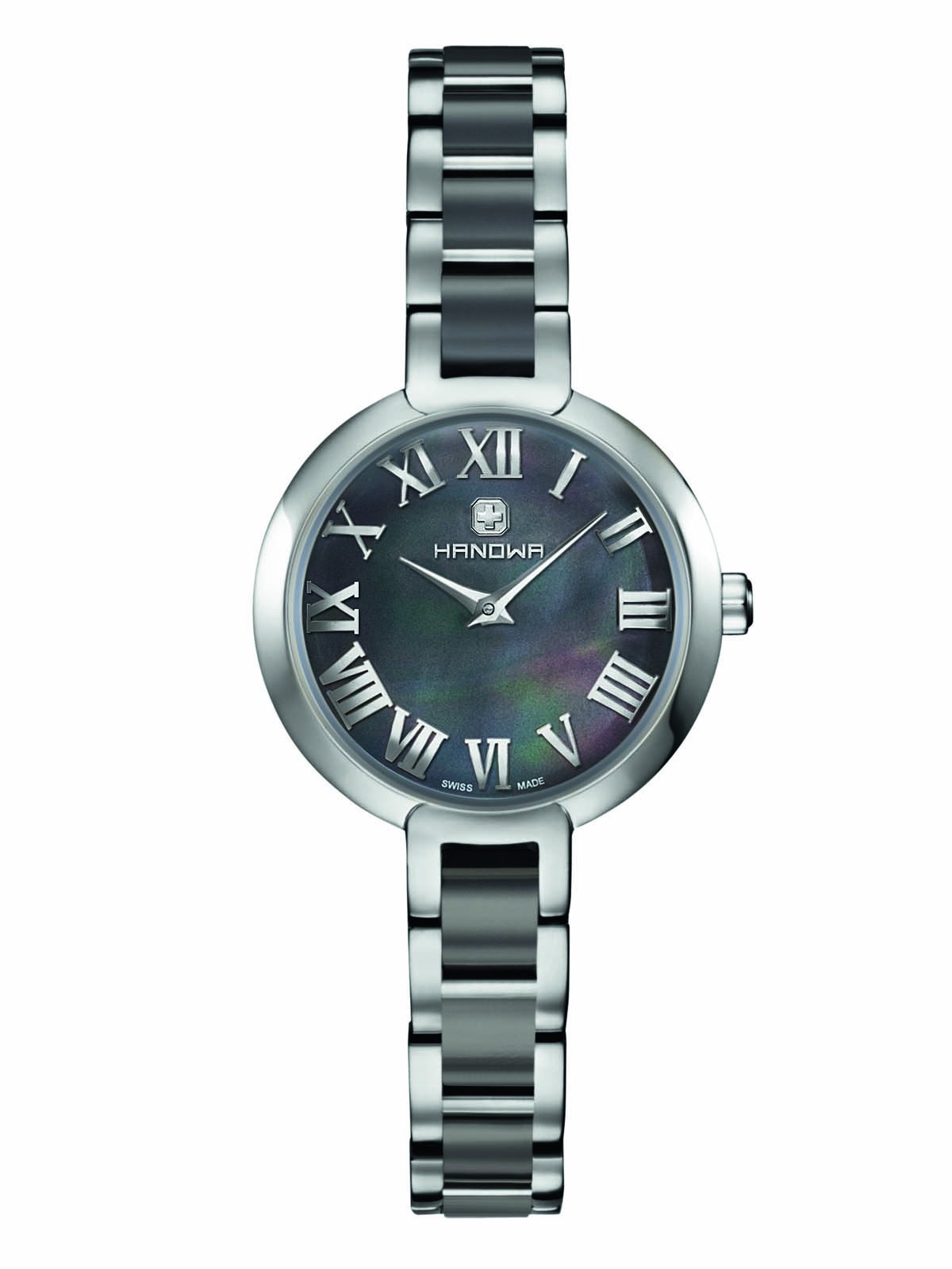 Жіночий годинник Hanowa Swiss Made Stainless Steel Ceramic Steel Black 16-7057.04.007, Браслет, фото №1