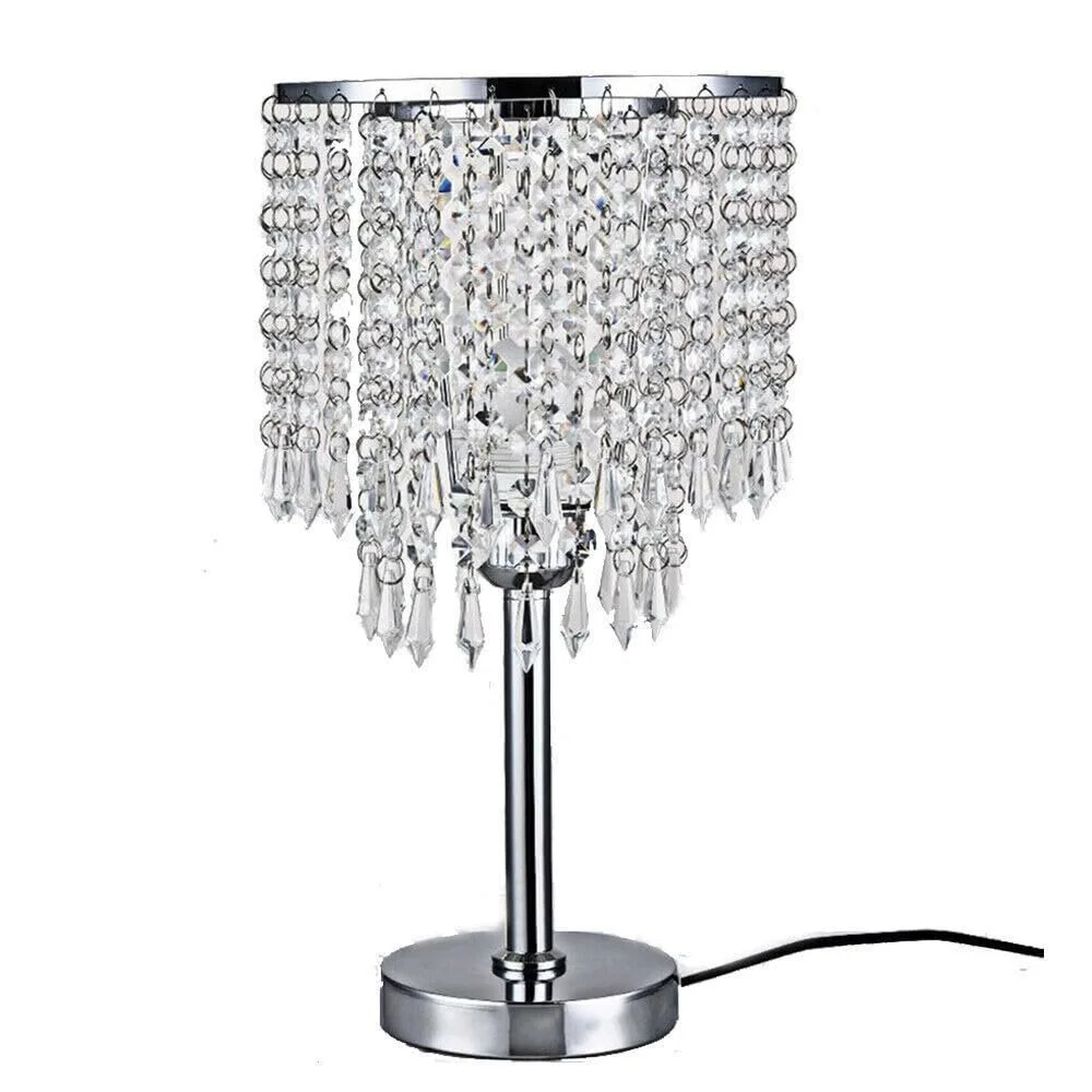 Настільна лампа Crystal Table Lamp E27 кругла основа сучасна декоративна кришталева Прозора, фото №5