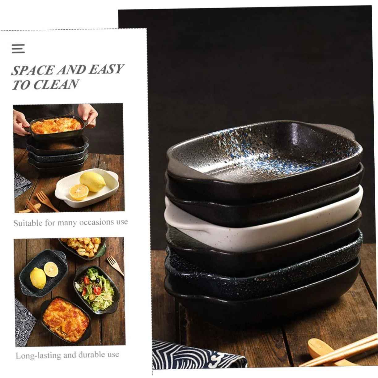 Противень для запекания Керамический с Ручками Белый, фото №3