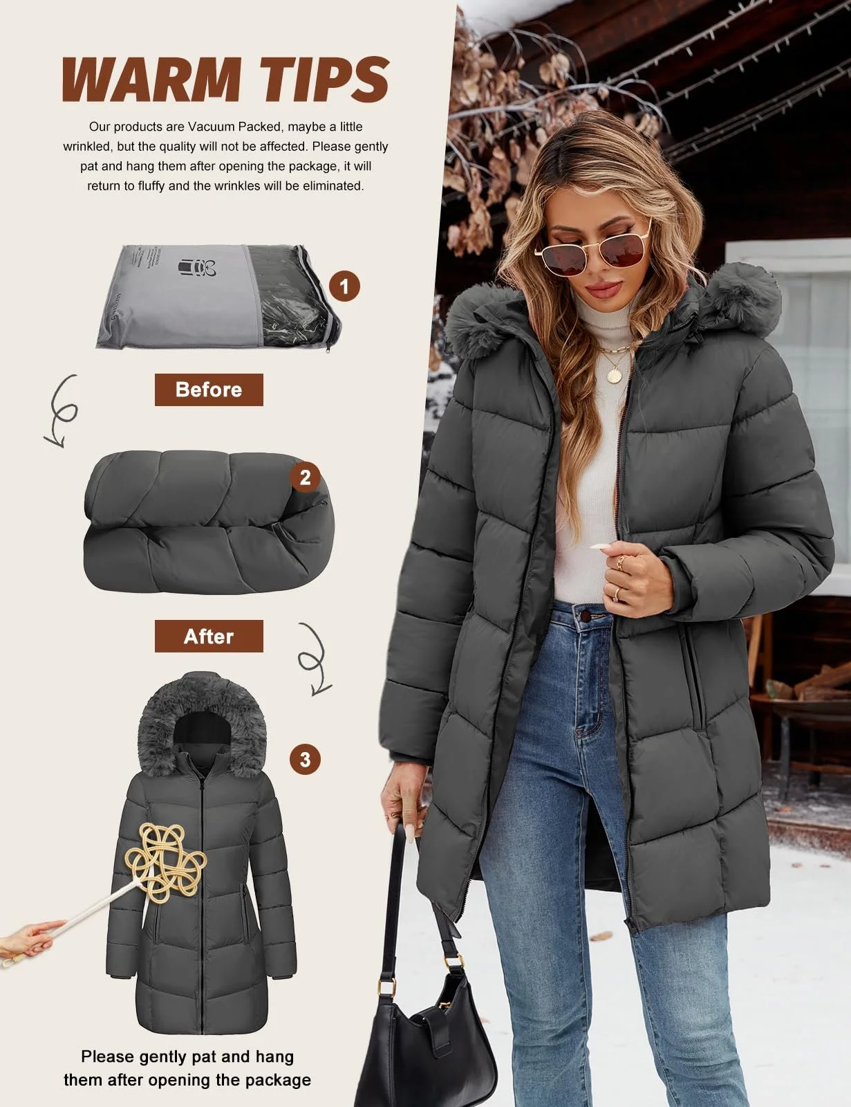 Зимова Куртка Vancavoo Жіноча, фото №4