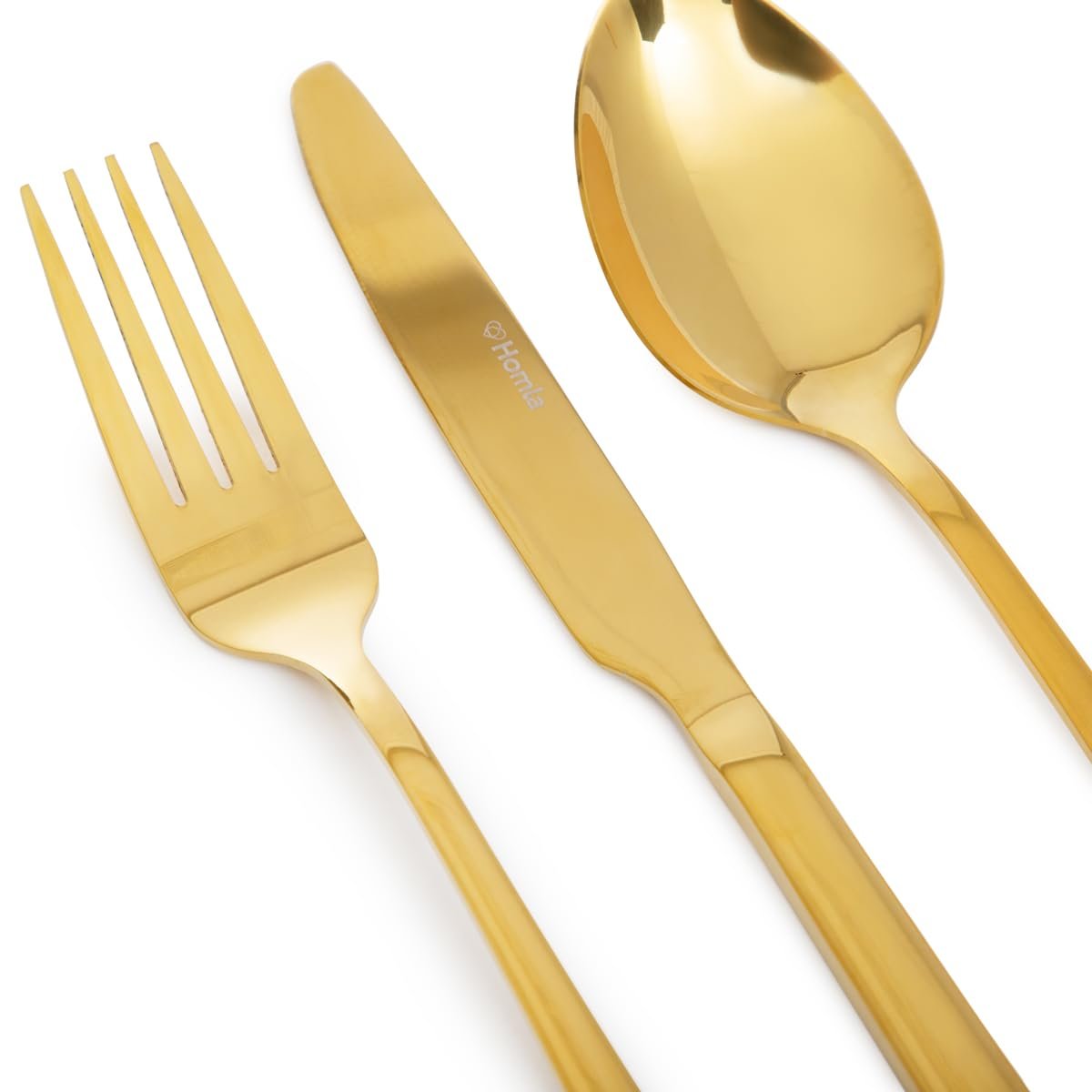 Набор столовых приборов HOMLA Lugano 24 предмета нержавеющая сталь Золотой, фото №5 Набор столовых приборов HOMLA Lugano 24 предмета нержавеющая сталь Золотой, фото №5