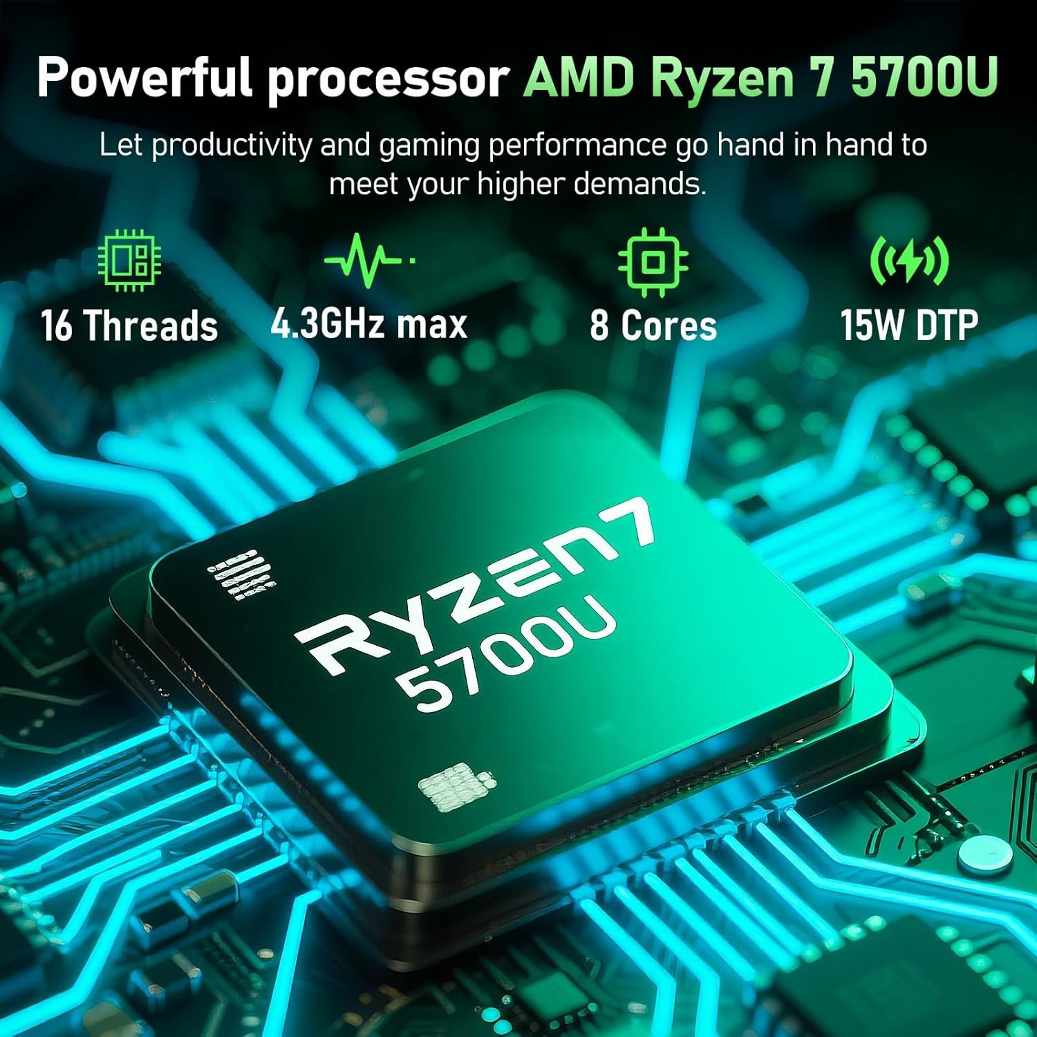 Ноутбук 15.6" FUNYET LAITMIN G5 Ryzen 7 5700U RAM 16GB SSD 512GB Windows 11 (UKR), фото №3