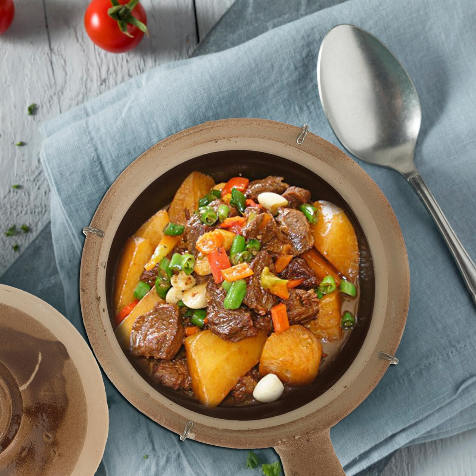 Кастрюля керамическая 0,5 л с ручкой для плова и рагу, фото №4