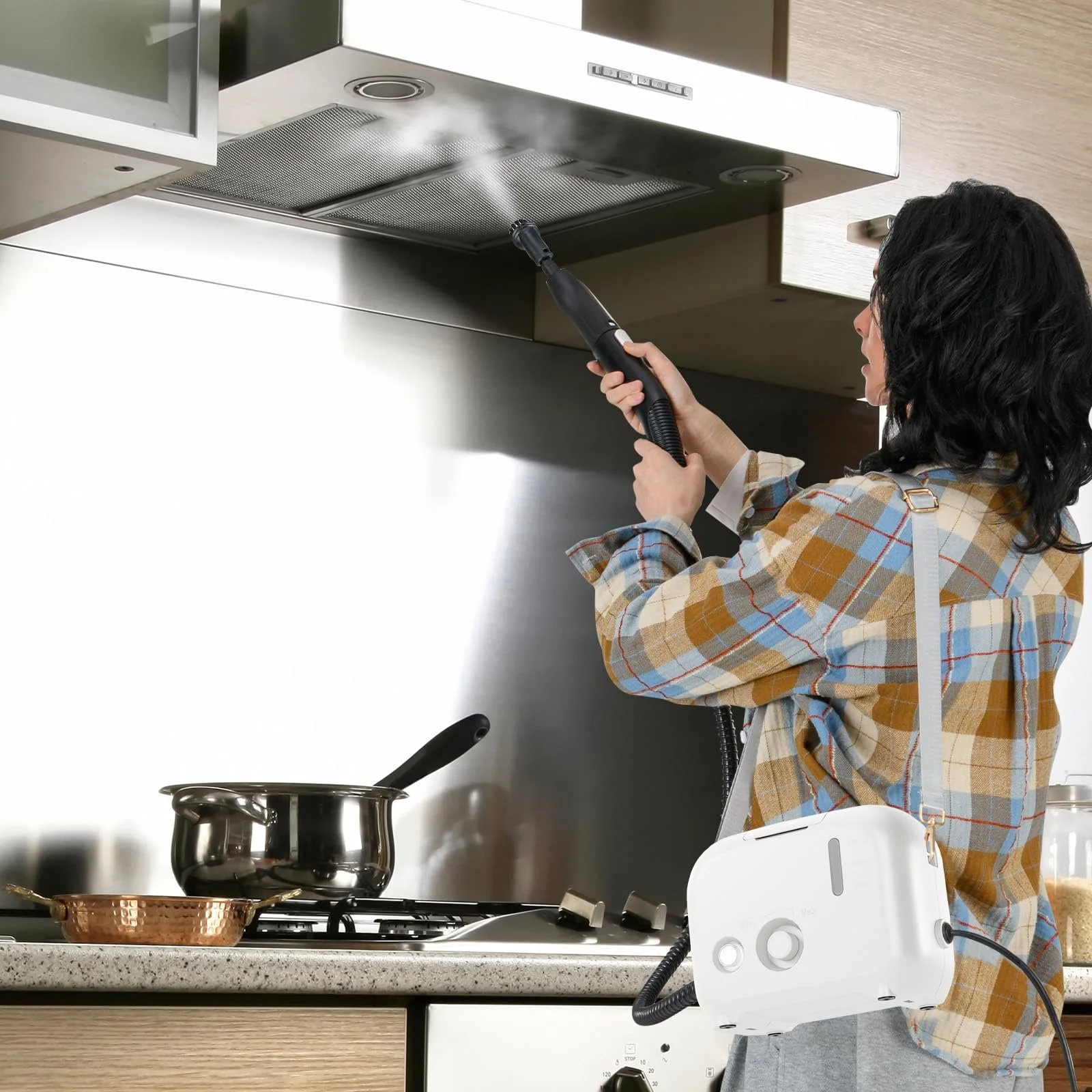 Пароочиститель FANTASK 1600 W 3 Bar 1000 ml 10 аксессуаров Белый, фото №2 Пароочиститель FANTASK 1600 W 3 Bar 1000 ml 10 аксессуаров Белый, фото №2