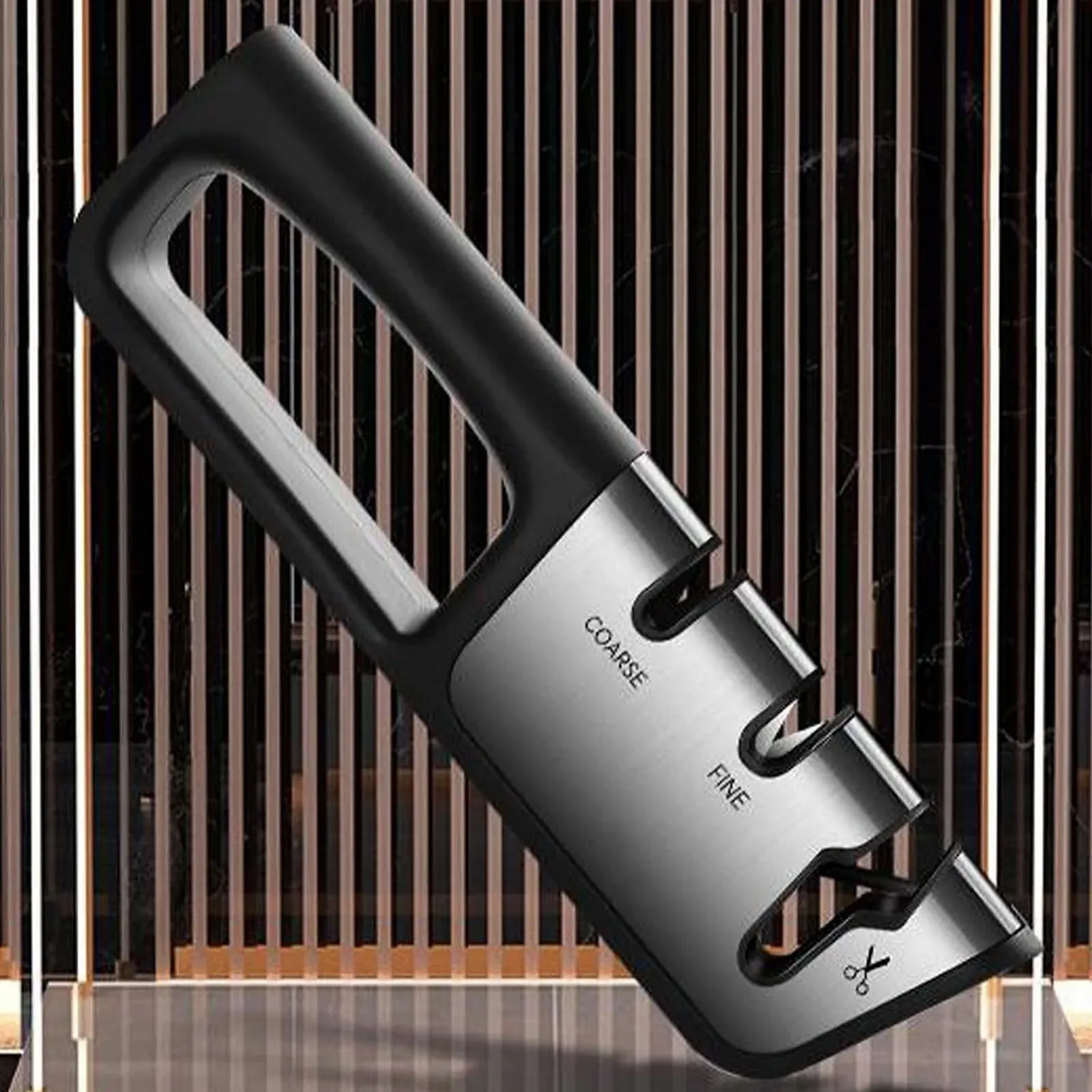 Точилка для ножів 3-ступінчаста ручна професійна нековзка, фото №2