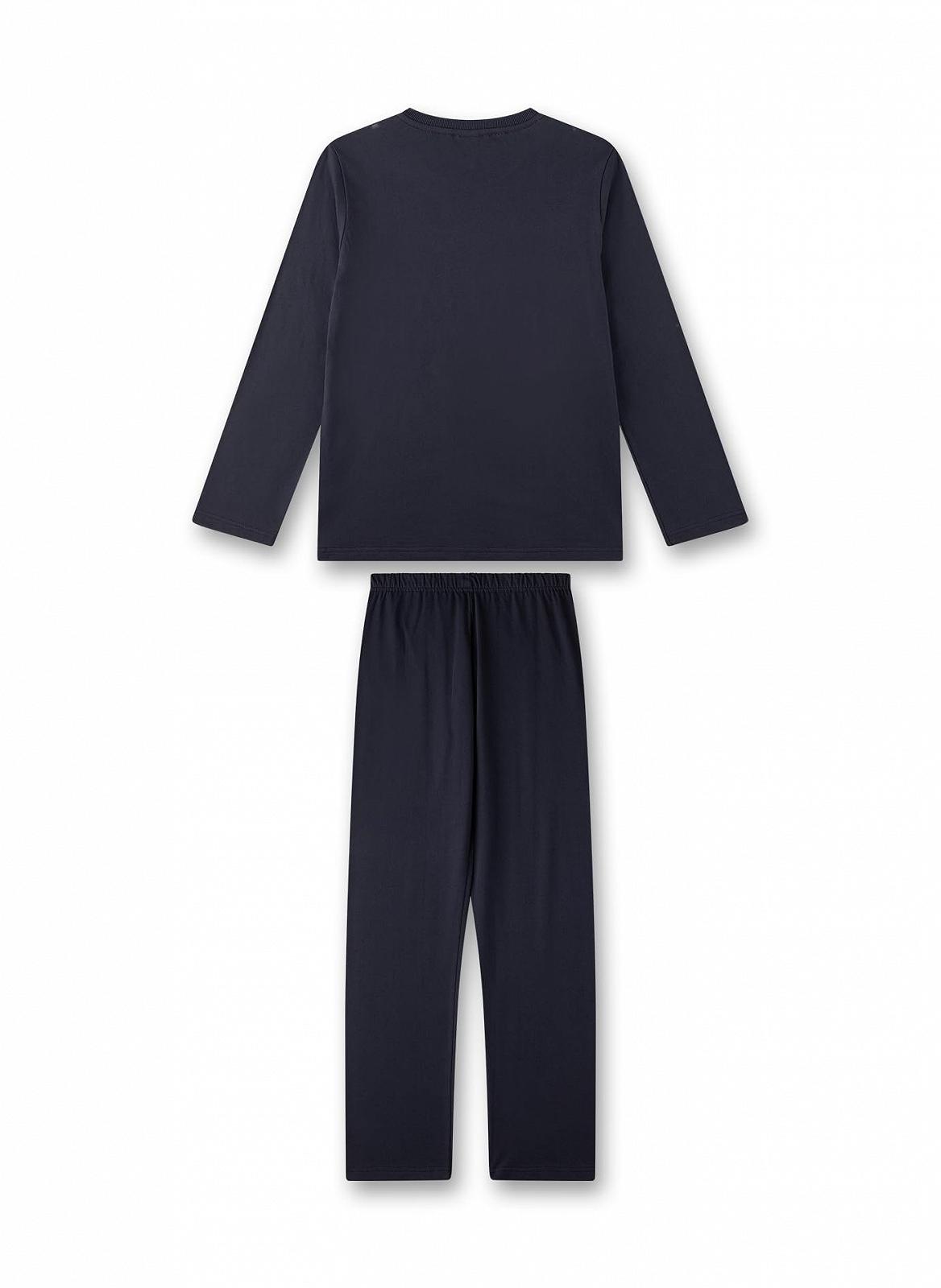 Пижама Sanetta для мальчиков, длинная, темно-синяя, фото №2