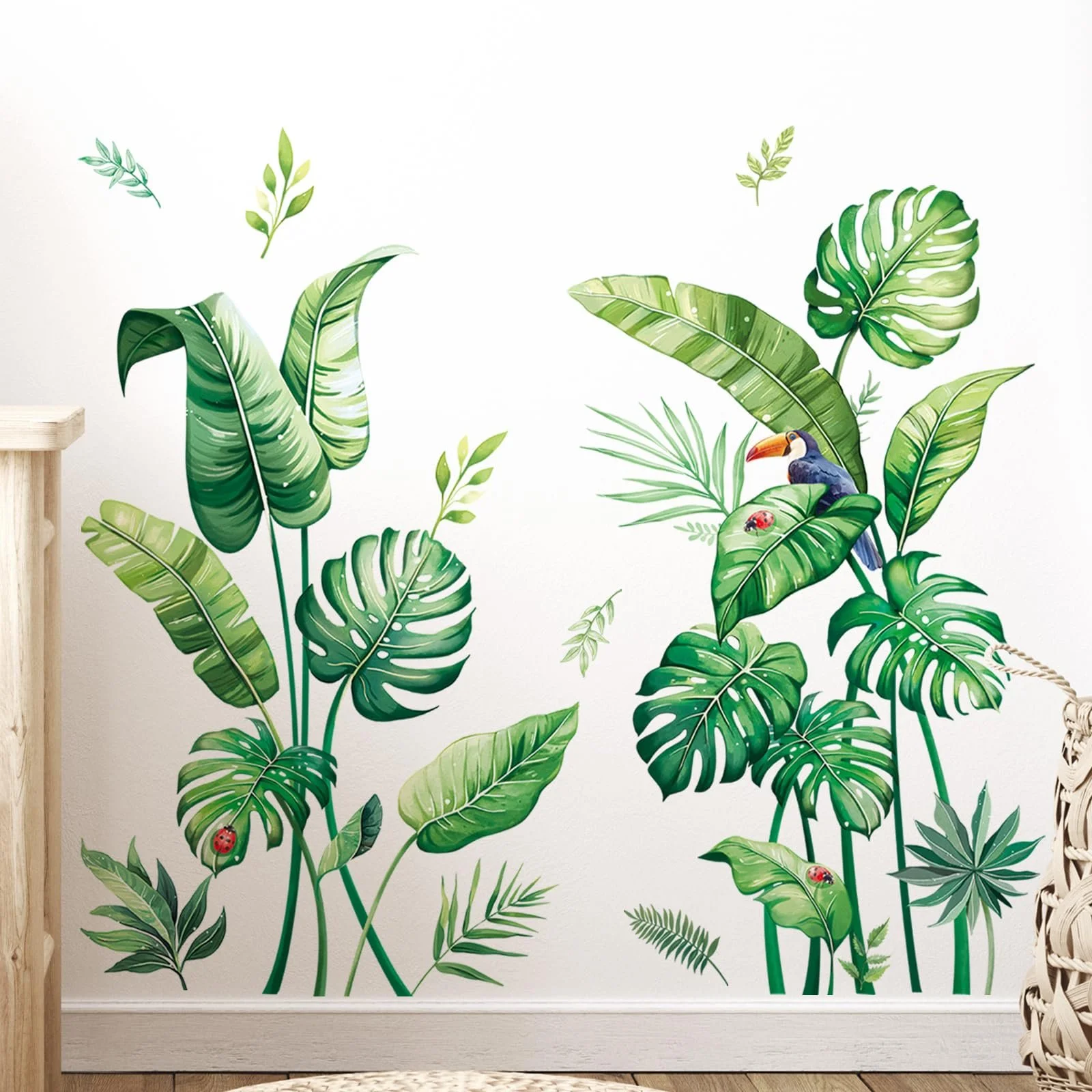 Наклейка на стіну Tanlaby Palm Leaf Green Plants Tropical Leaves, фото №1