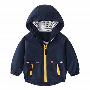 Куртка з капюшоном для хлопчиків Mjjsk, вітрозахисна, на блискавці, з довгими рукавами - Фото 1